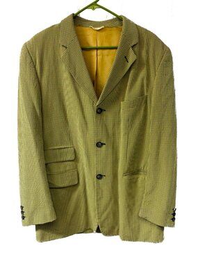 Vintage Lime Green Plaid Lined Jacket